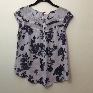 Blue floral blouse
